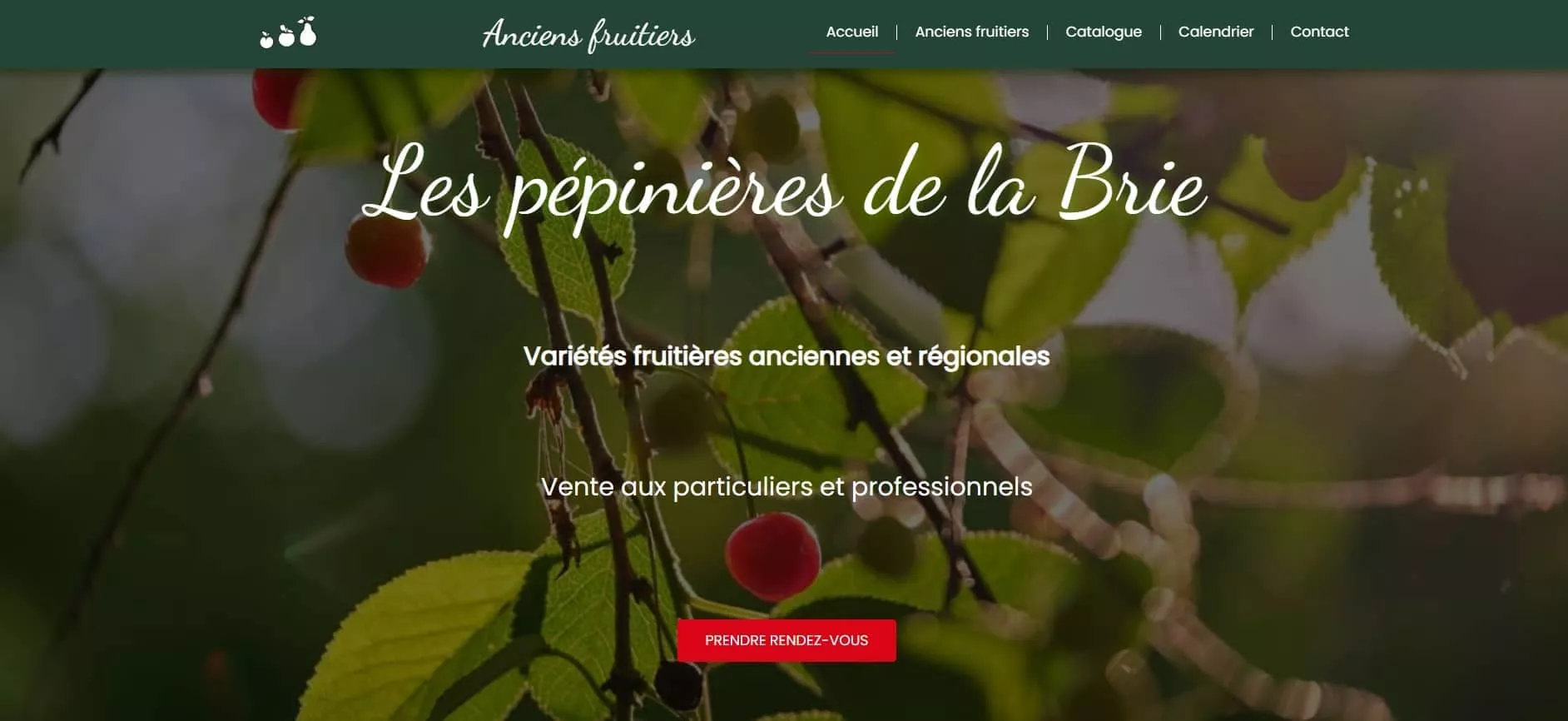 Site internet les Pépinières de la Brie