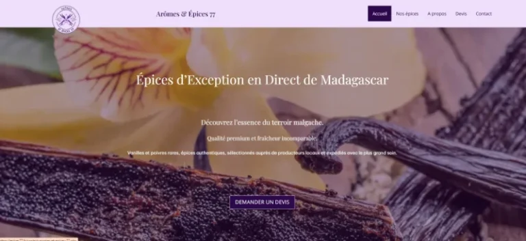 page d'accueil du site www.epices77.fr